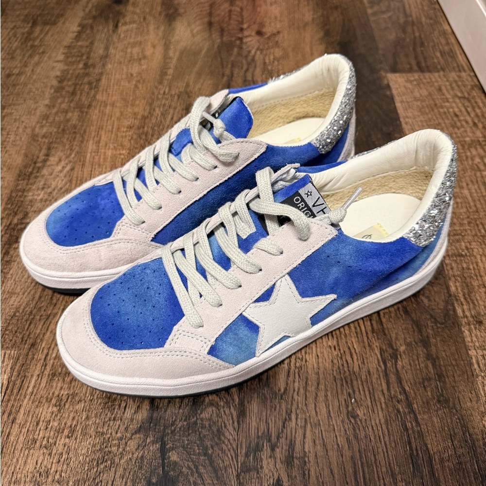 Vintage Havana Blue and Silver Star Sneakers